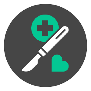 Veterinary surgery icon representing advanced surgical care for dogs and cats
